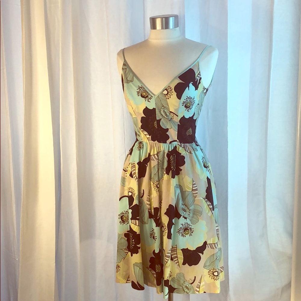 ABS Floral print v-neck dress